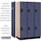 Salsbury Industries Wardrobe Locker, 45" W, 21" D, 76" H, (3) Wide, (6) Openings, Blue 22361BLU - alternate 5